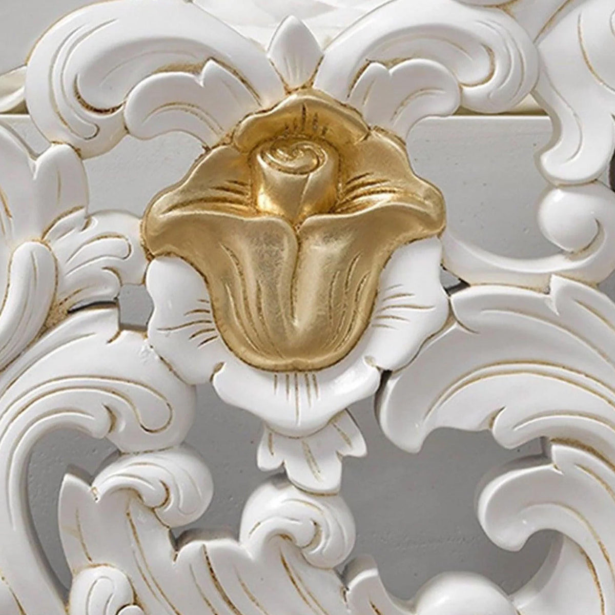Handmade Giltwood Bed Frame: Tufted Carved Queen/King