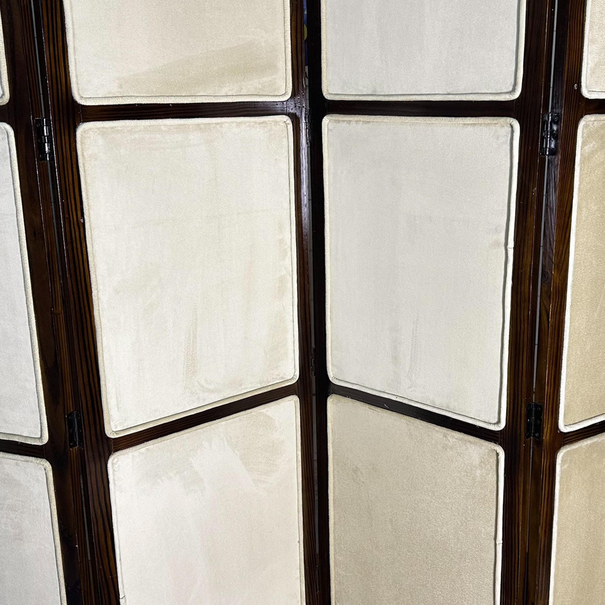Fabric Folding Room Divider, Wooden Privacy Screen, Upholstered Style Partition, Custom Height & Panels