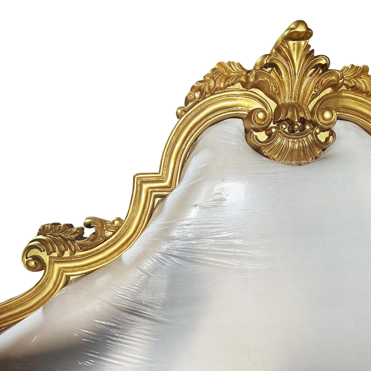 Wooden Large Gilt Wood King/Queen Headboard, 20th Century Gold Handmade Headboard