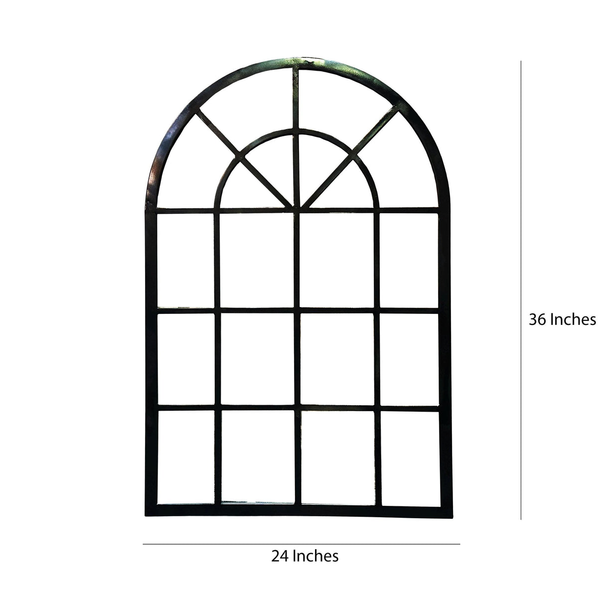 Handmade Wrought Iron Arched Window Wall Decor, Gothic Moroccan Style (24x36 inches)
