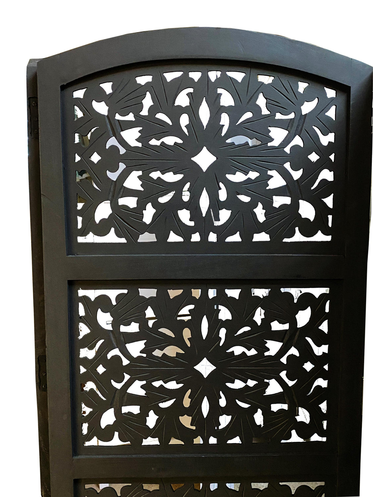Mid Century Wooden Folding Room Divider: Handmade Partition Screen