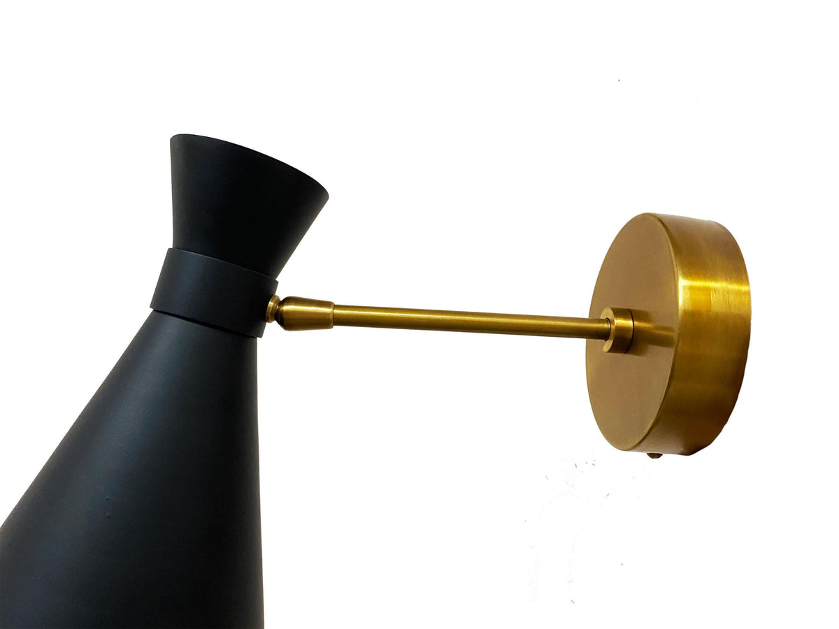 Handmade Brass Wall Sconce: Matte Black Italian Light Fixture