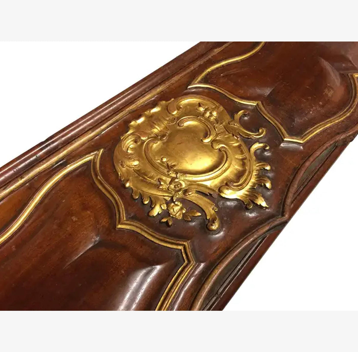 Handmade Giltwood Queen Bed Frame with Carved Detailing