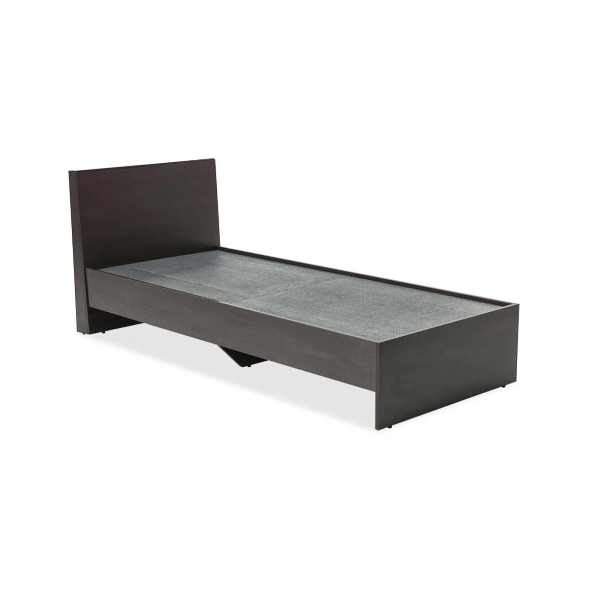 Mid Century Modern Twin Bed Frame: Handmade Walnut, Black Finish