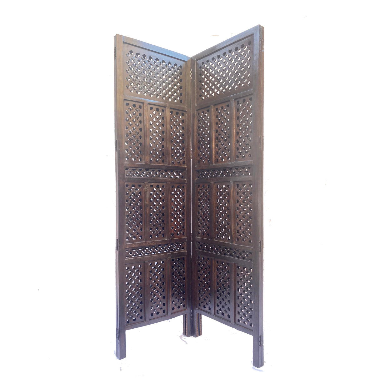 Mid century Walnut Wooden Folding Divider, Partition, Handmade Self standing saperater