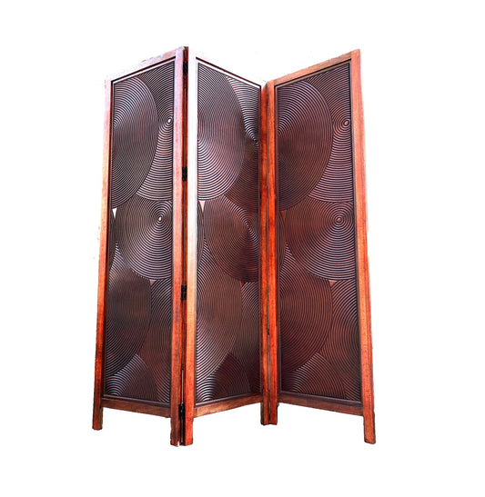 Mid-Century Wooden privacy Folding Room divider, Self standing partition for home and office