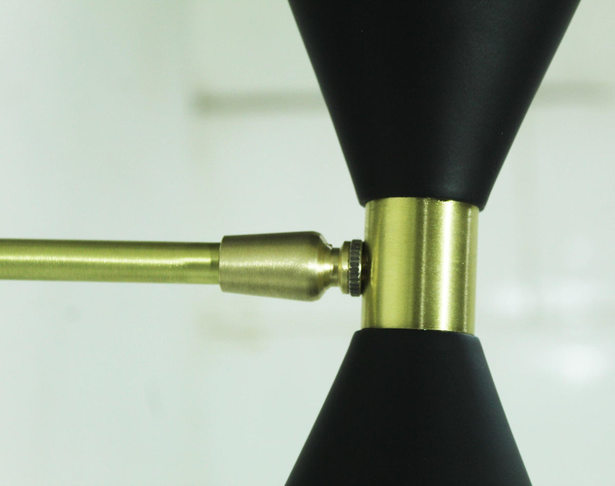 Handmade Brass 2-Light Wall Sconce, Mid-Century Style Wall Light