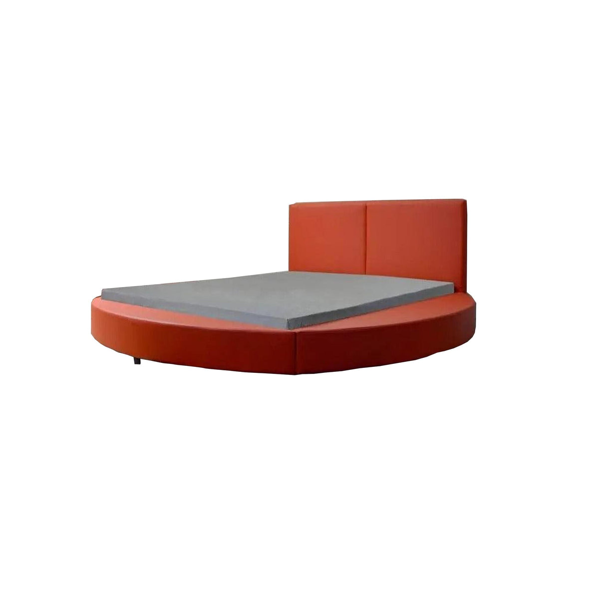 Handmade Modern Round King Bed: Tufted Headboard, Solid Wood Frame