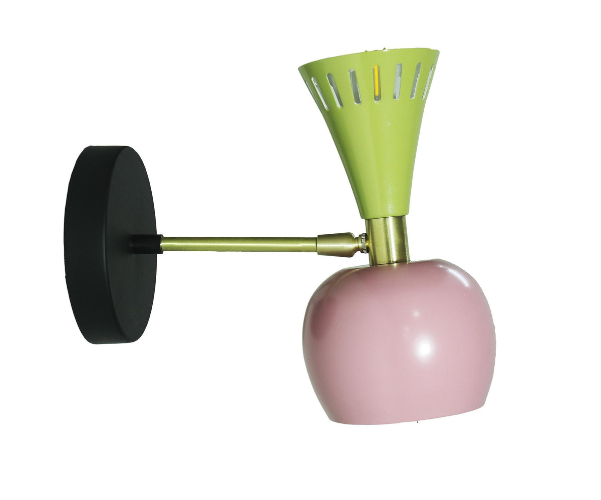 Handmade Brass Wall Sconce, Perforated Multicolor Wall Light