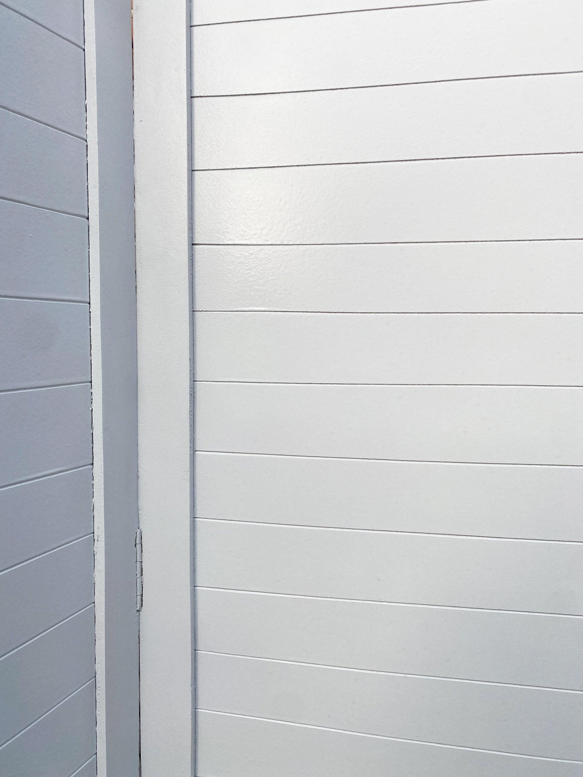 Mid Century Modern Wooden Folding Room Divider - White Stripes