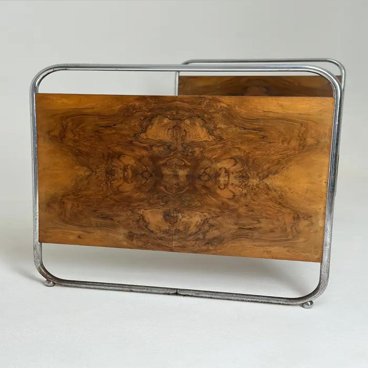 Handmade Brass & Wood Bed Frame, Mid-Century Style Design