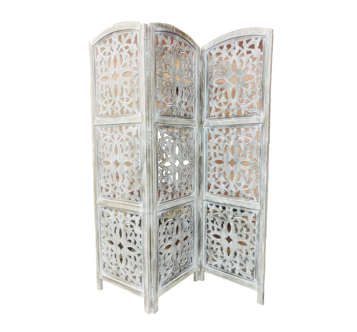 Handmade Wooden Folding Room Divider: Mid-Century Modern Partition