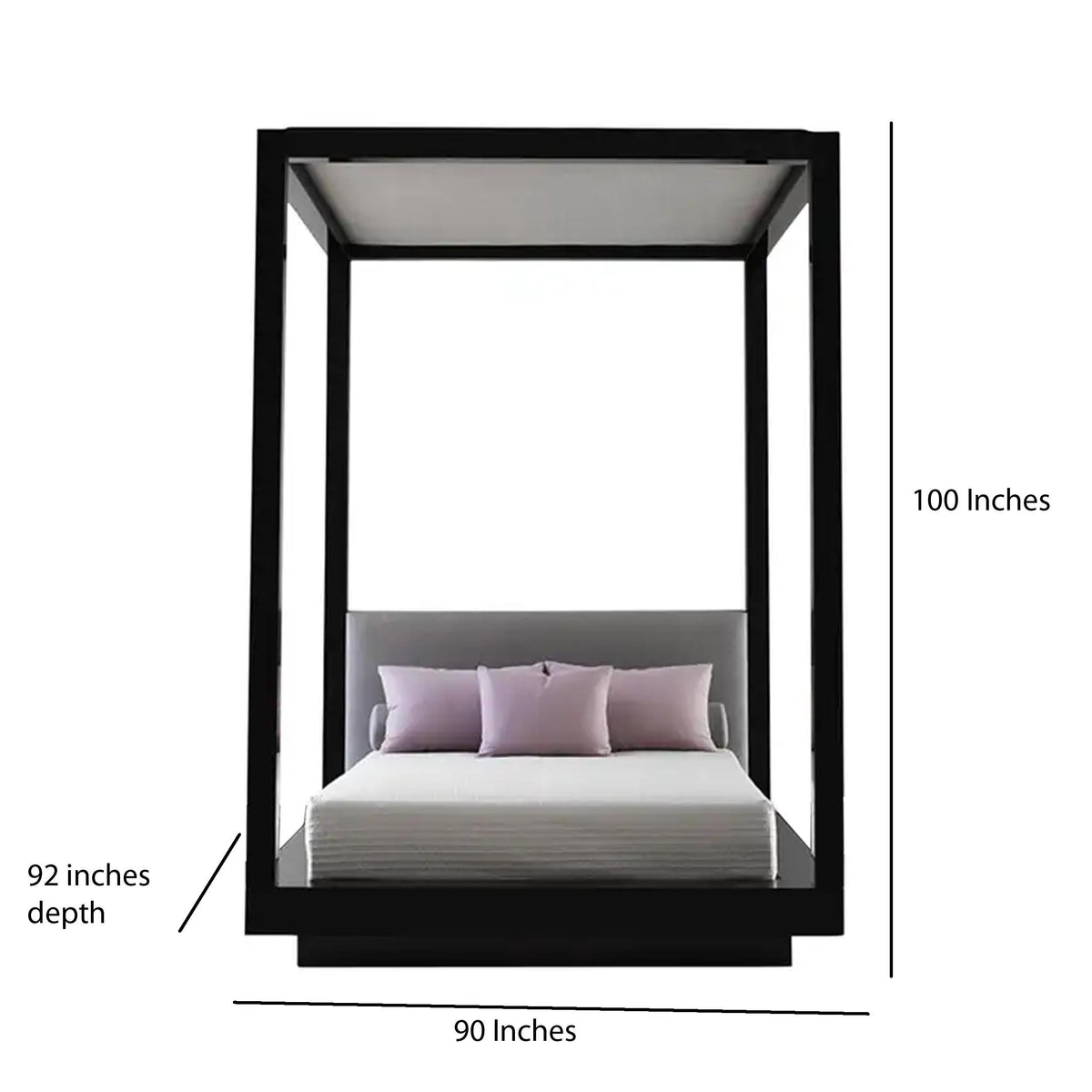 Handmade King Size Tufted Canopy Bed: Upholstered  Bed Frame