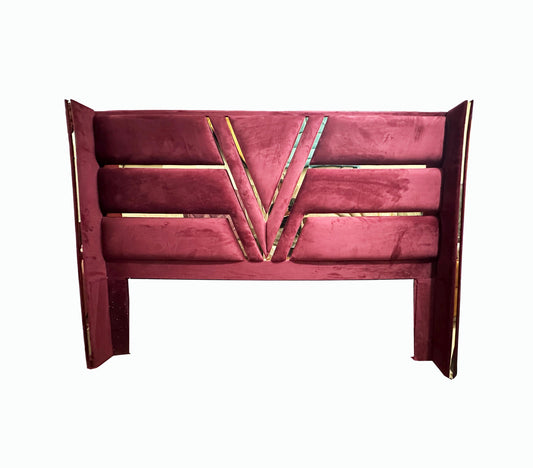 Mid-Century Modern Tufted Headboard: Red Upholstered King/Queen Size