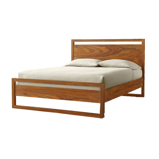 Handmade Solid Wood Bed: Mid-Century Modern Low Post Bed