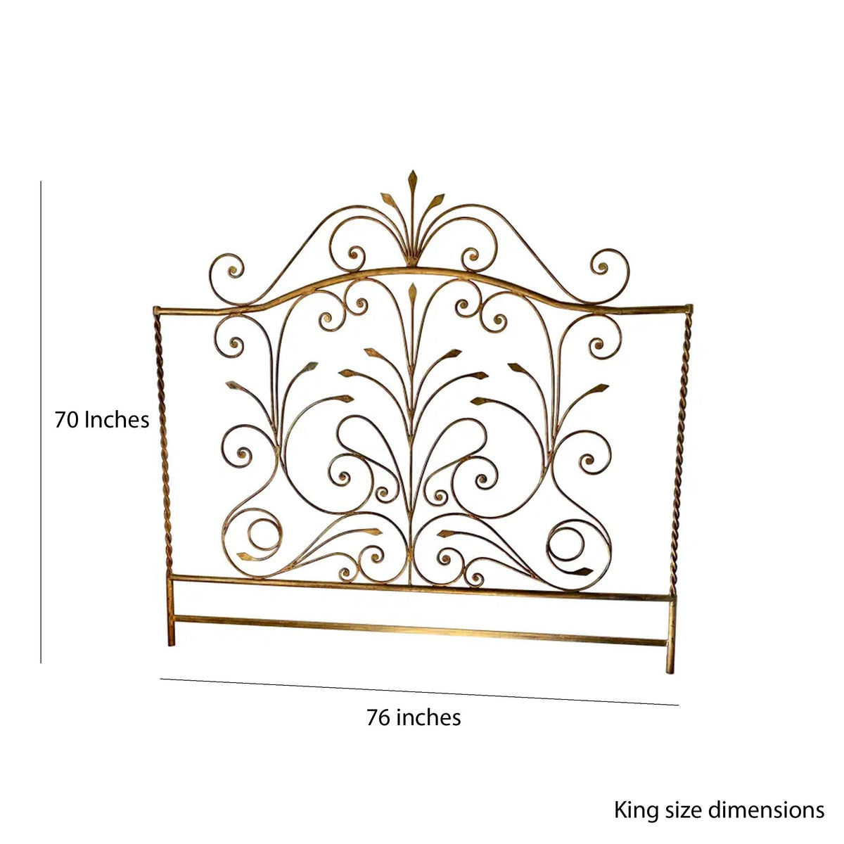 Hollywood Regency Style Metal Headboard, King/Queen Size