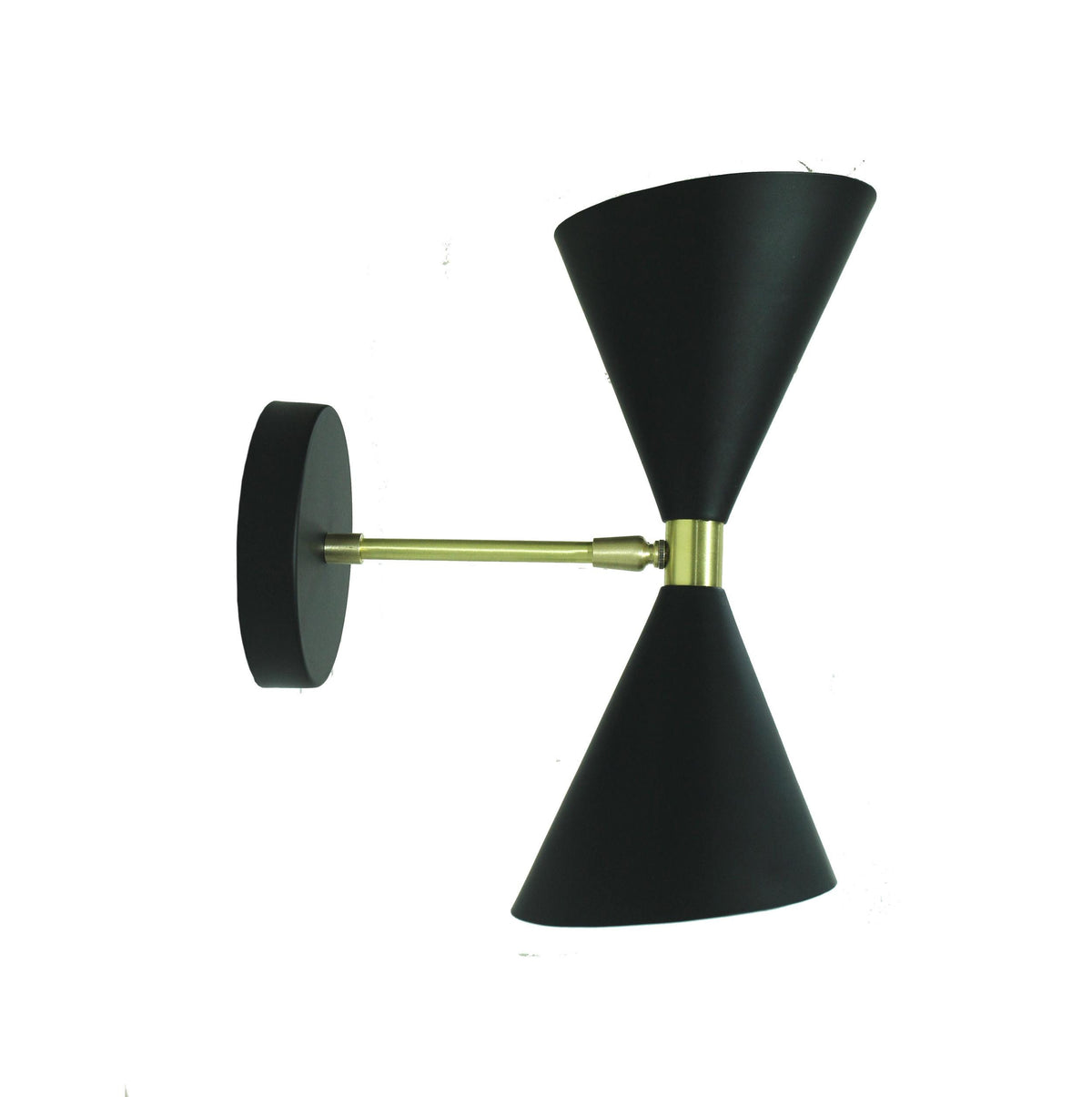 Handmade Brass 2-Light Wall Sconce, Mid-Century Style Wall Light