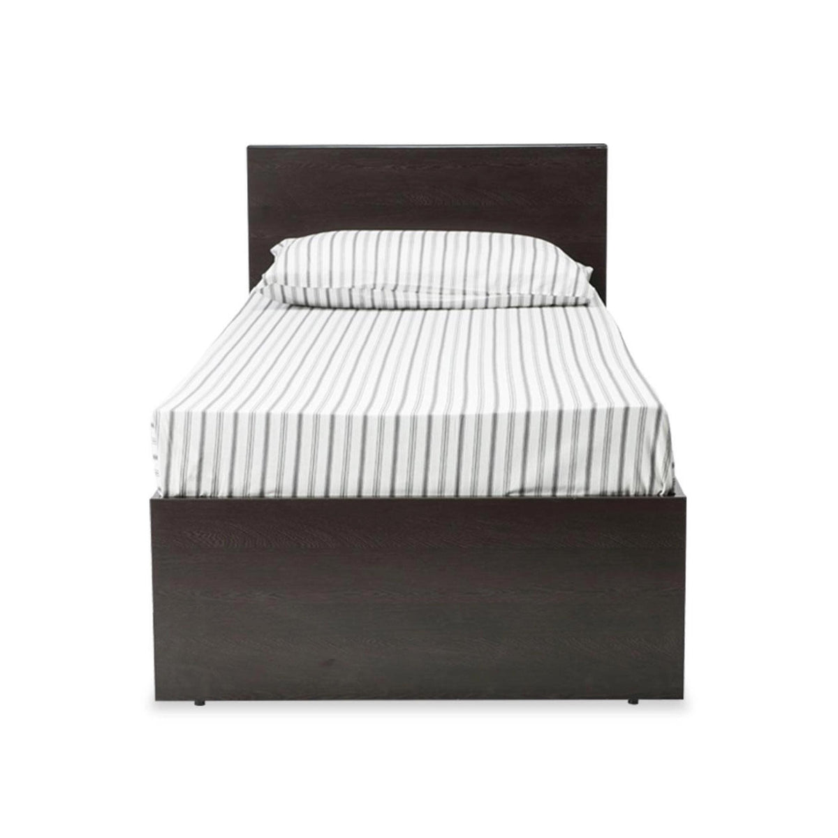 Mid Century Modern Twin Bed Frame: Handmade Walnut, Black Finish