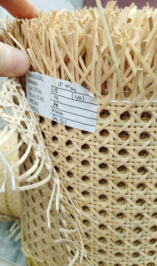 Handmade Rattan Cane Webbing, Natural Brown, Open Weave