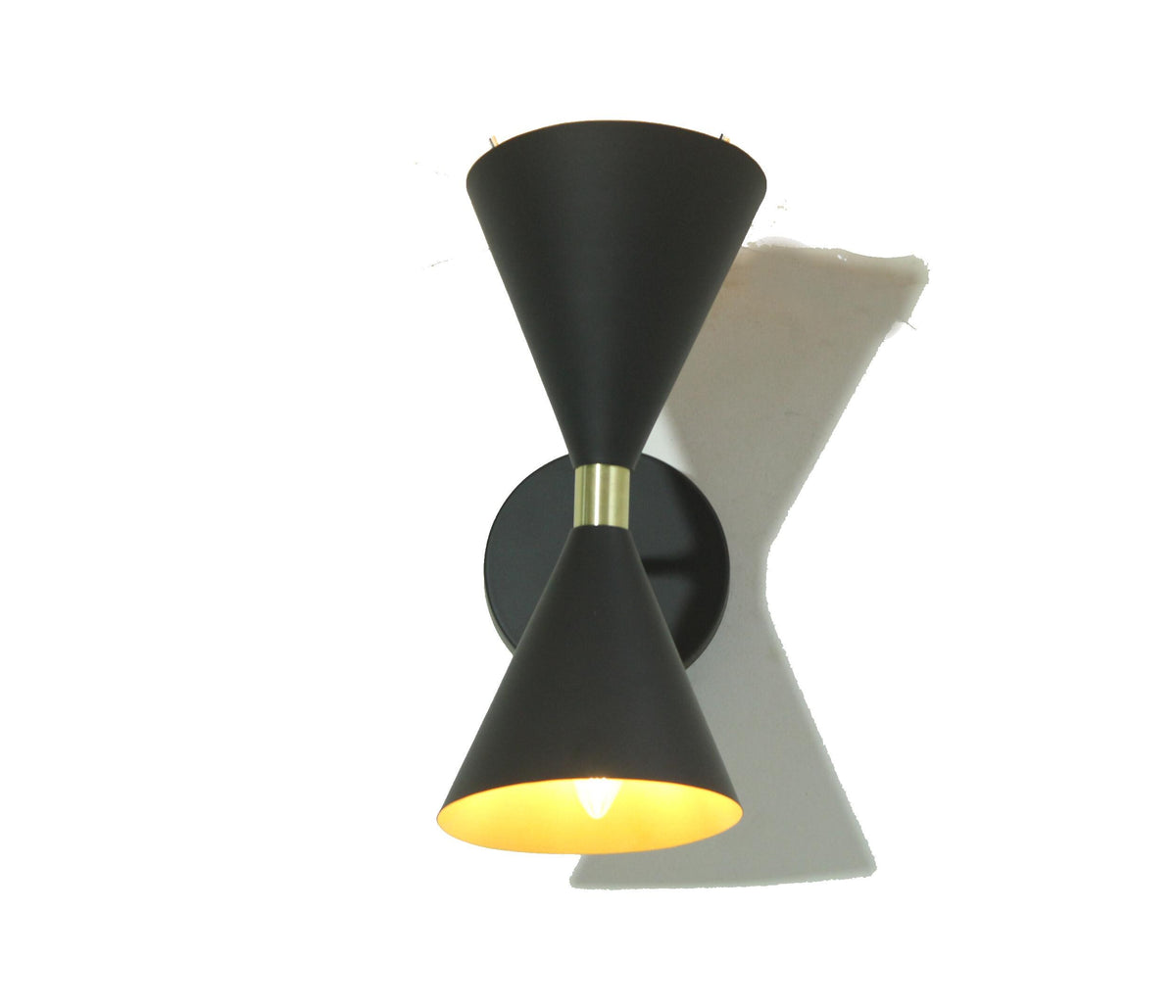 Handmade Brass 2-Light Wall Sconce, Mid-Century Style Wall Light