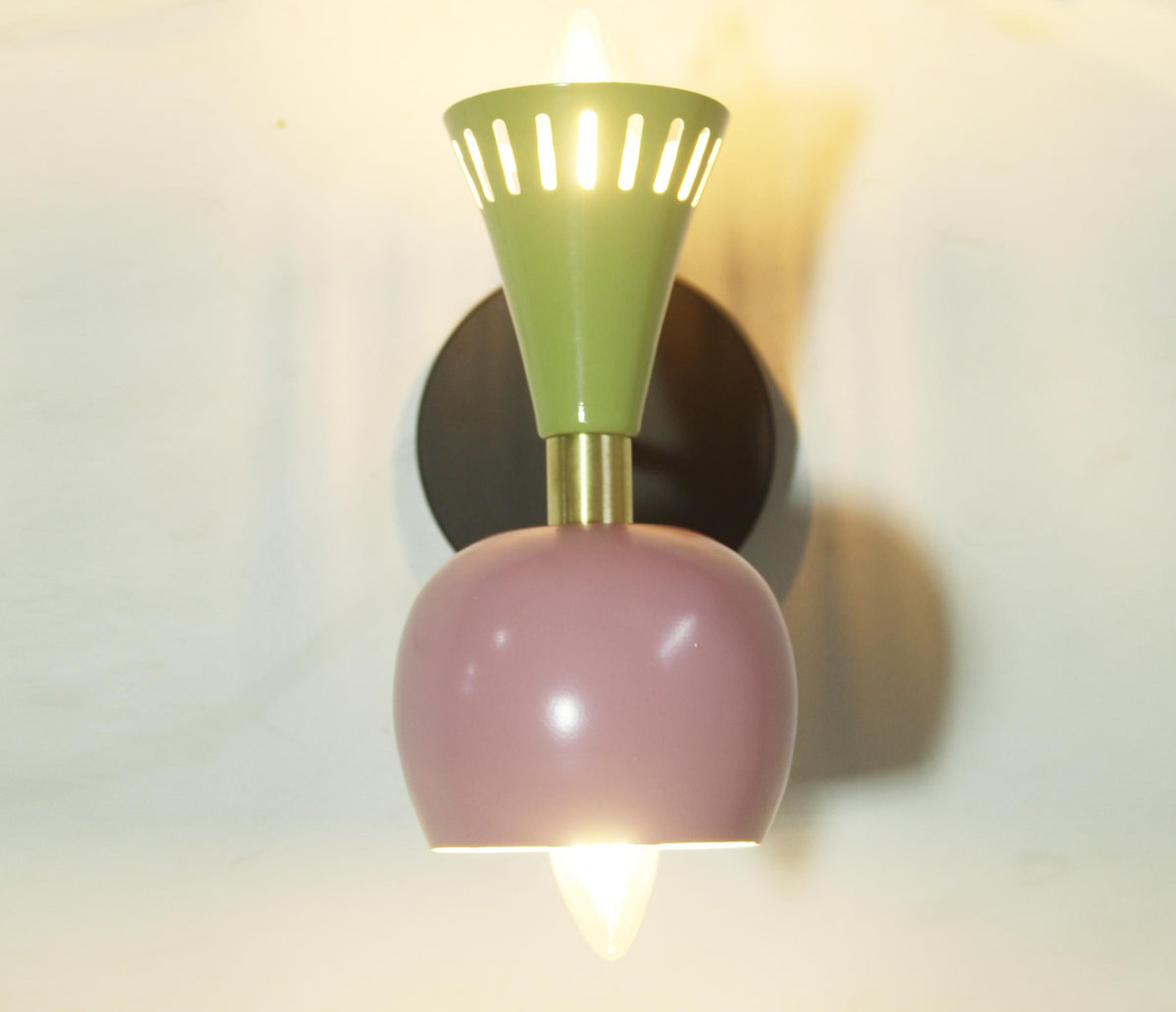 Handmade Brass Wall Sconce, Perforated Multicolor Wall Light