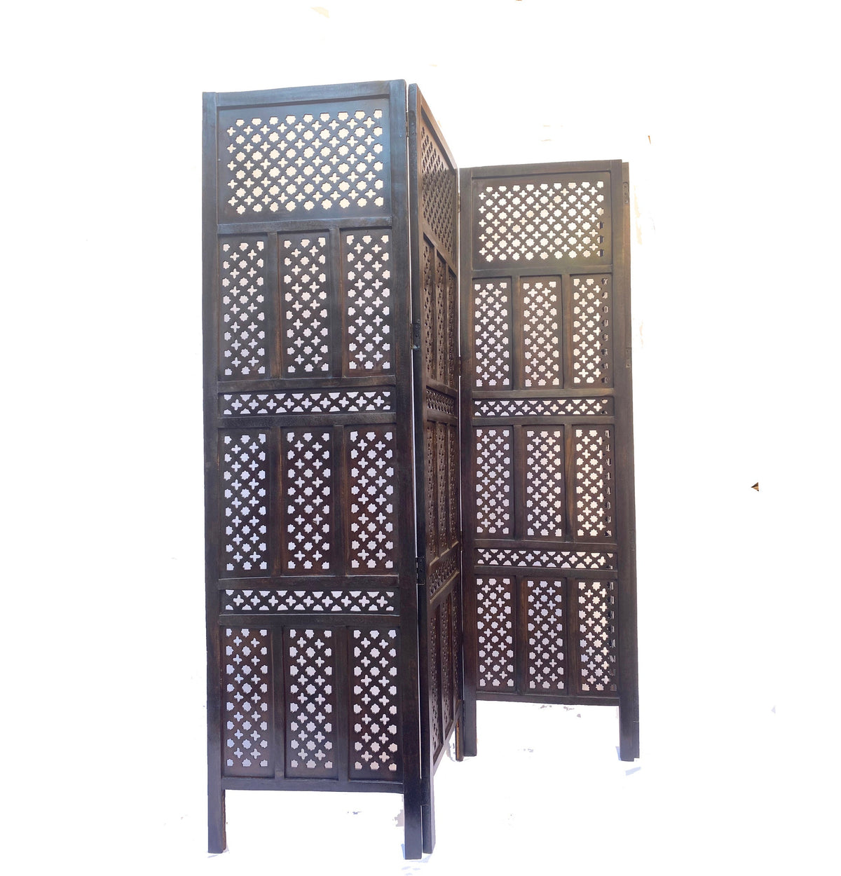 Mid century Walnut Wooden Folding Divider, Partition, Handmade Self standing saperater