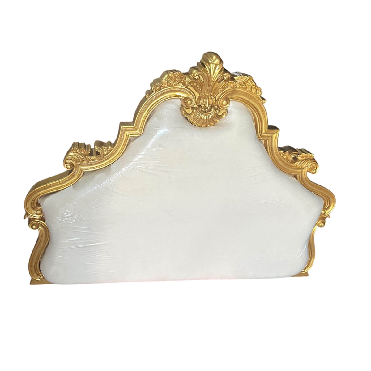 Wooden Large Gilt Wood King/Queen Headboard, 20th Century Gold Handmade Headboard