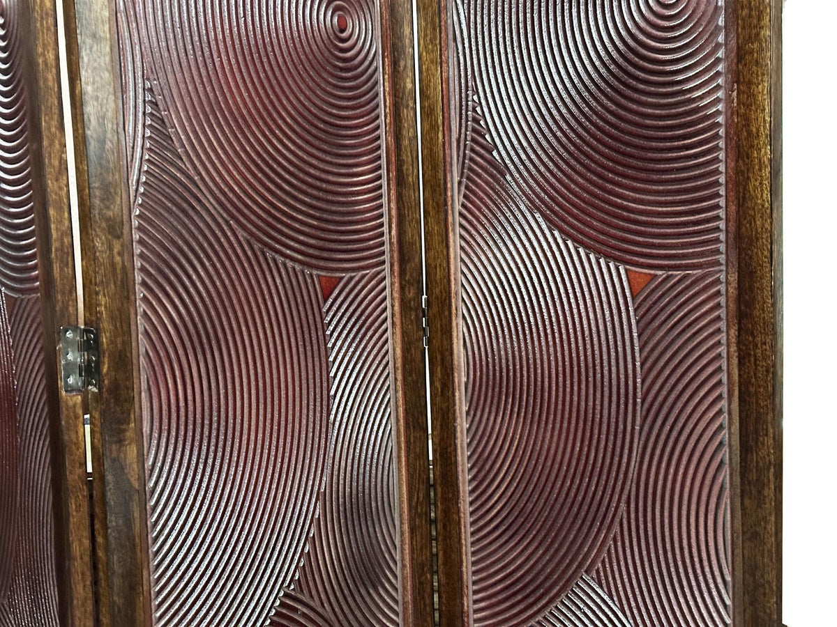 Mid-Century Modern Walnut Room Divider: Handmade Wooden Privacy Screen