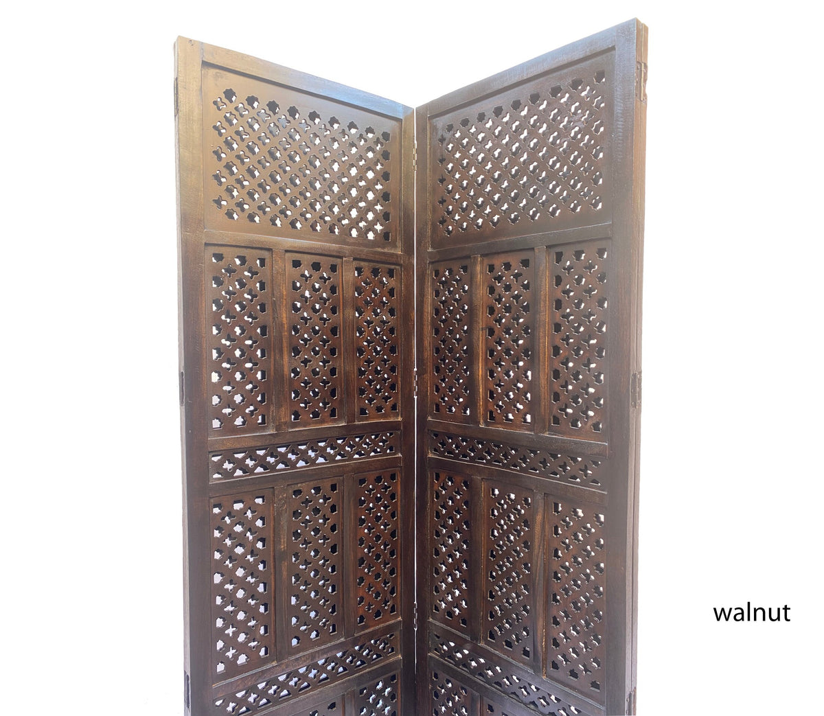 Mid century Walnut Wooden Folding Divider, Partition, Handmade Self standing saperater