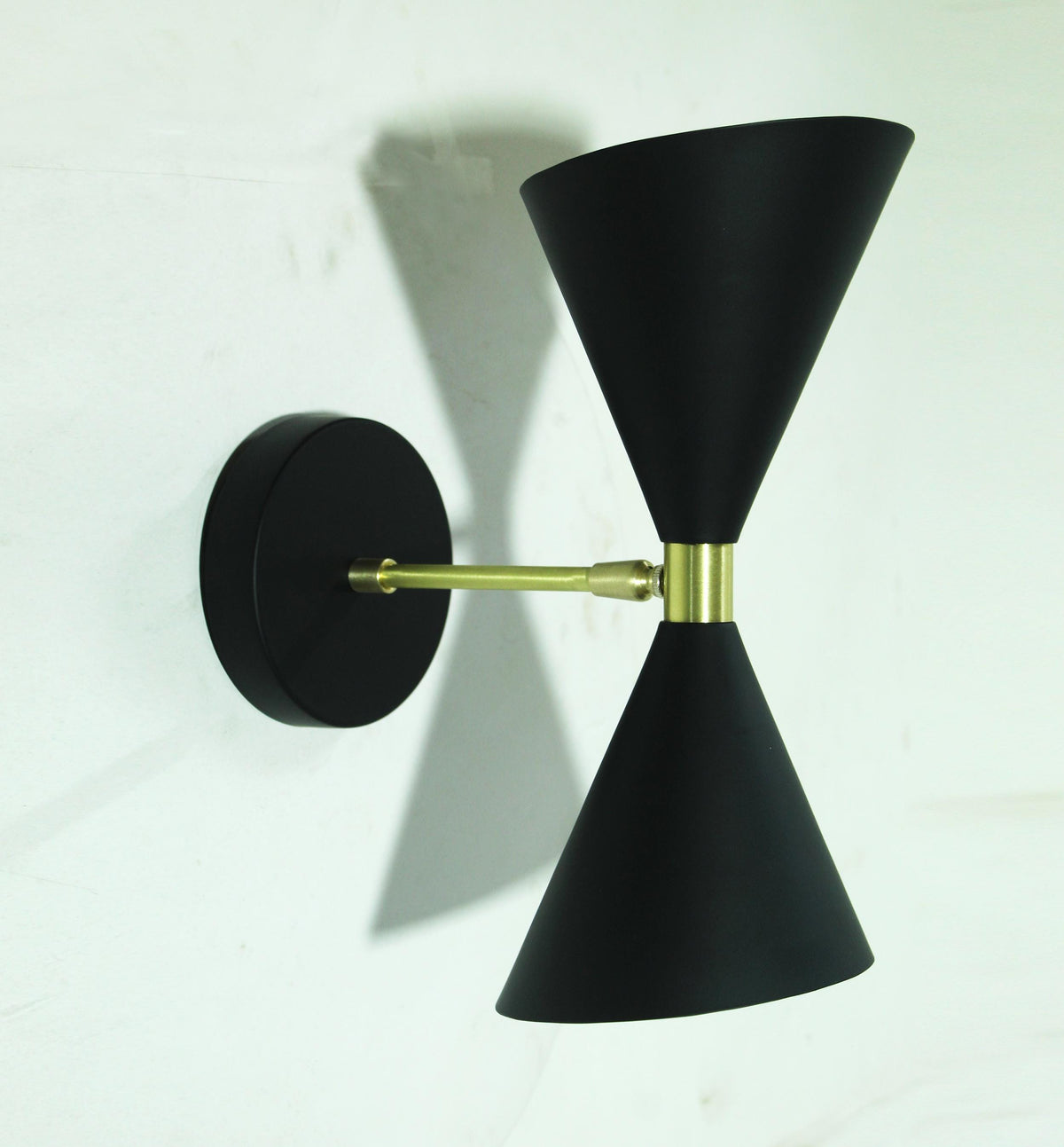 Handmade Brass 2-Light Wall Sconce, Mid-Century Style Wall Light