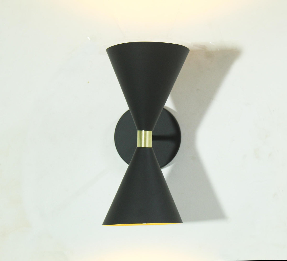 Handmade Brass 2-Light Wall Sconce, Mid-Century Style Wall Light