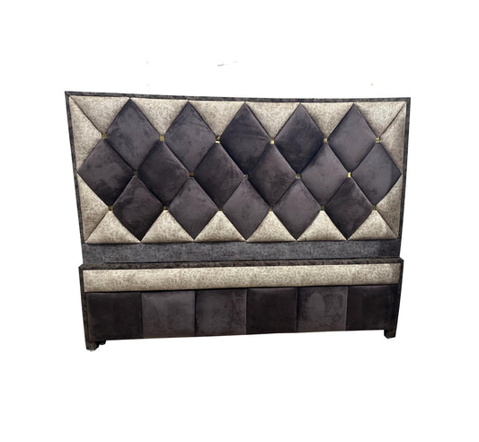 Mid-Century Modern Tufted Headboard & Footboard: King/Queen Size