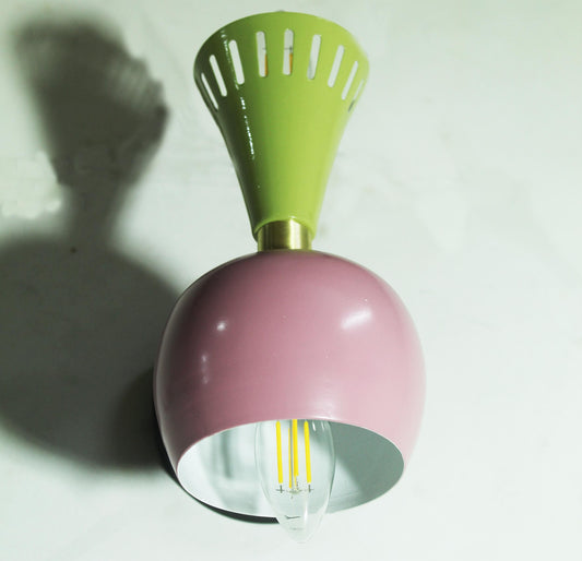 Handmade Brass Wall Sconce, Perforated Multicolor Wall Light