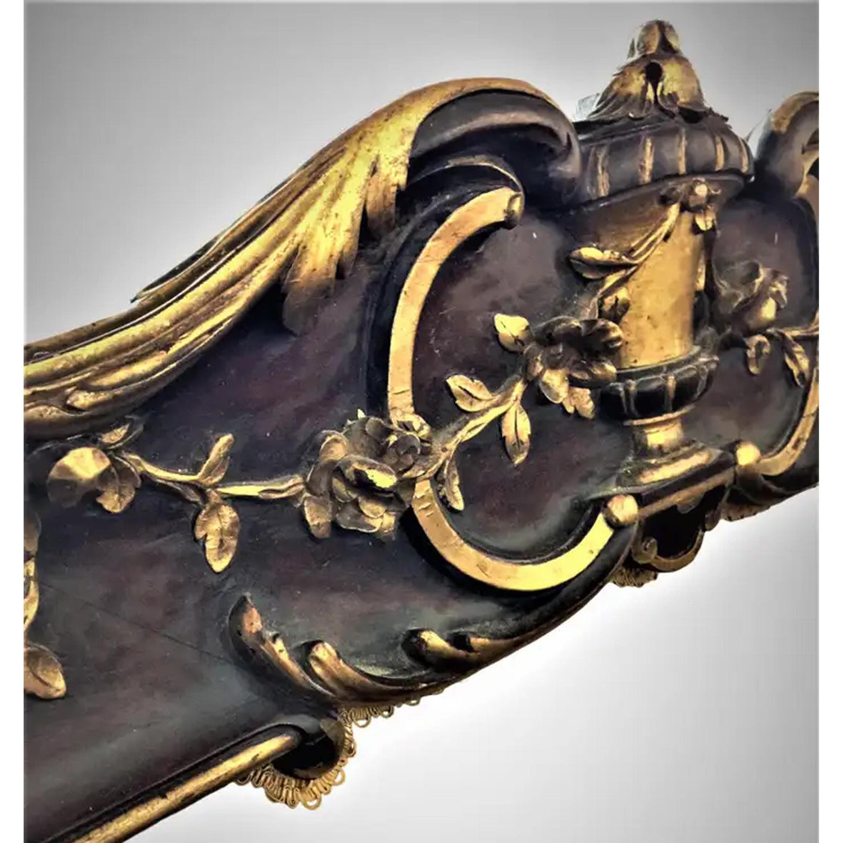 Handmade Giltwood Queen Bed Frame with Carved Detailing