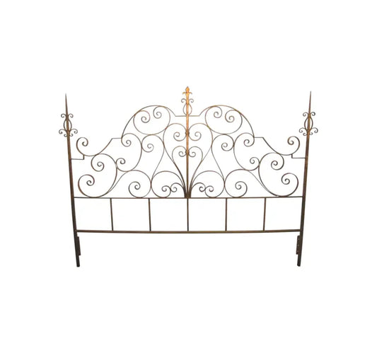 Handmade Gold Gilt Metal Headboard, carved Style – King/Queen