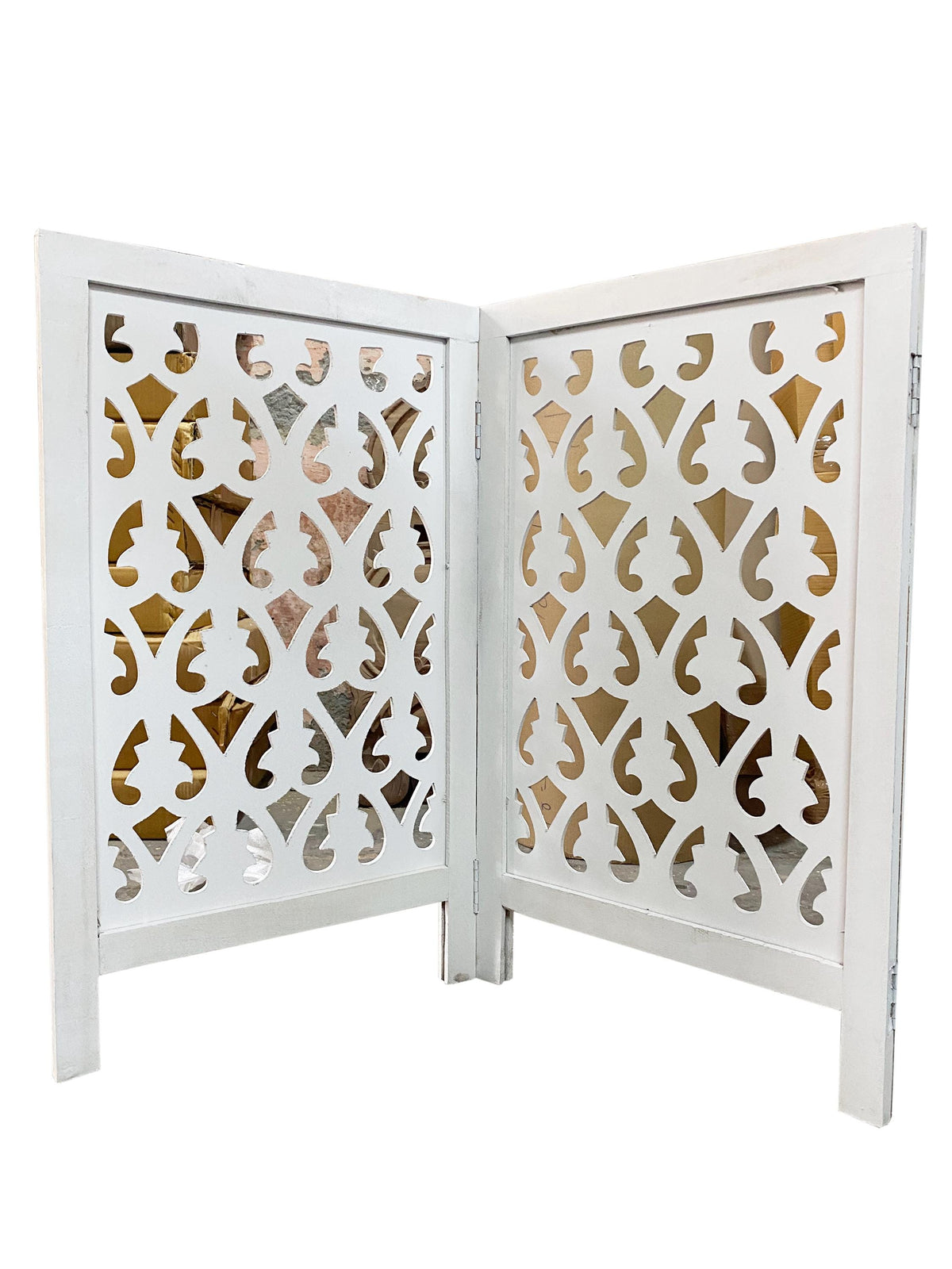 3.5 feet height Leaves Design Wooden Folding Divider, Partition, Handmade Self standing separator