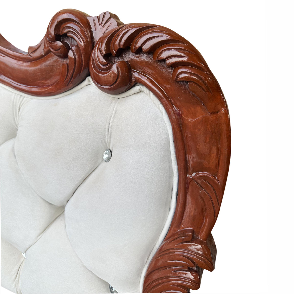 Handmade Wooden Carved Headboard, Queen  wooden Tufted bedroom Furniture