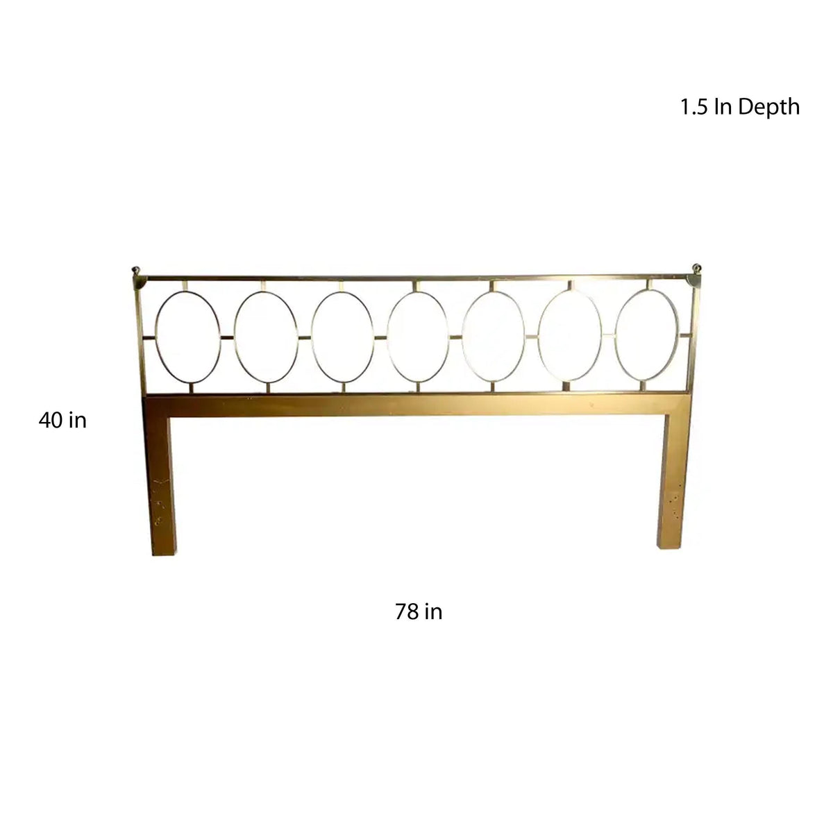 Mid-Century Style Brass Headboard, Handmade Ornate Design