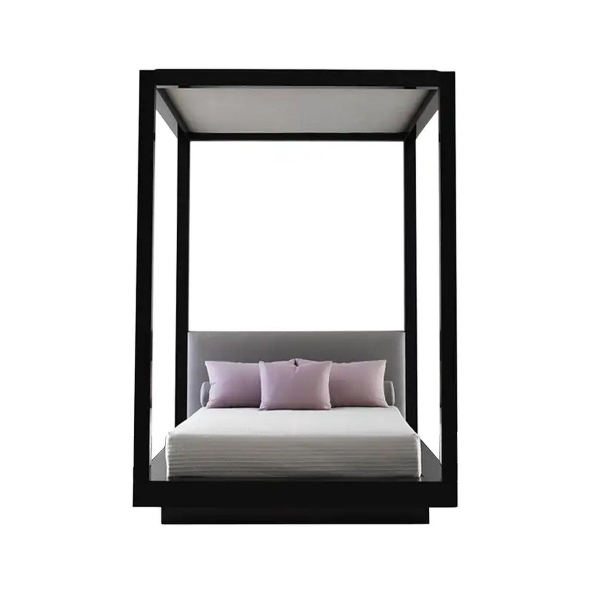 Handmade King Size Tufted Canopy Bed: Upholstered  Bed Frame