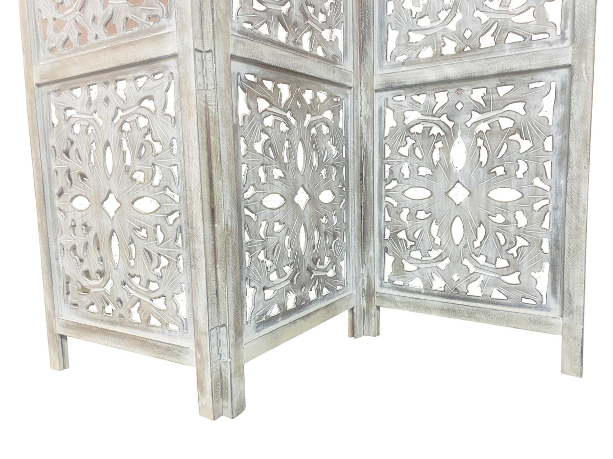 Handmade Wooden Folding Room Divider: Mid-Century Modern Partition