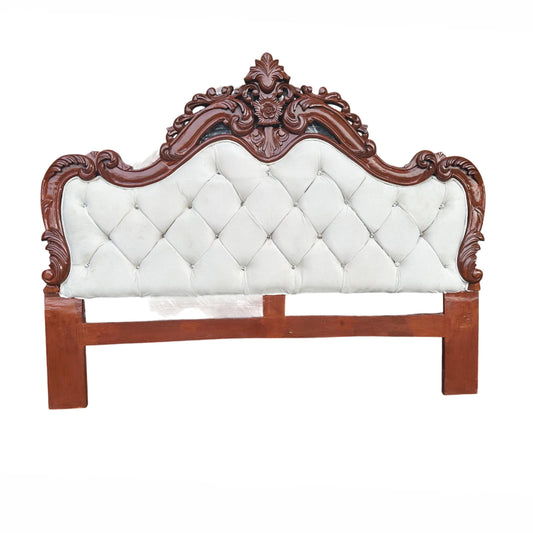 Handmade Wooden Carved Headboard, Queen  wooden Tufted bedroom Furniture