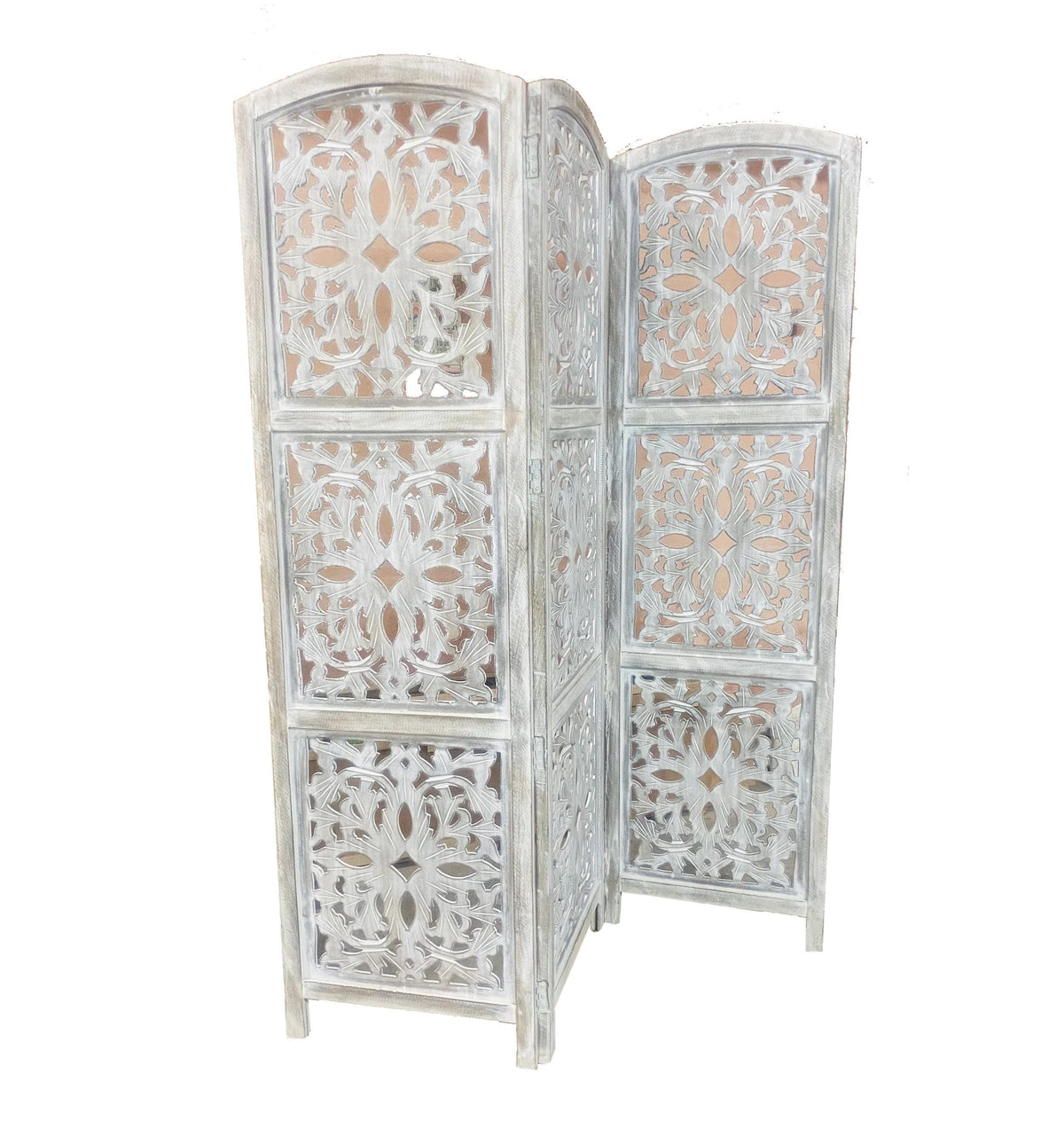 Handmade Wooden Folding Room Divider: Mid-Century Modern Partition