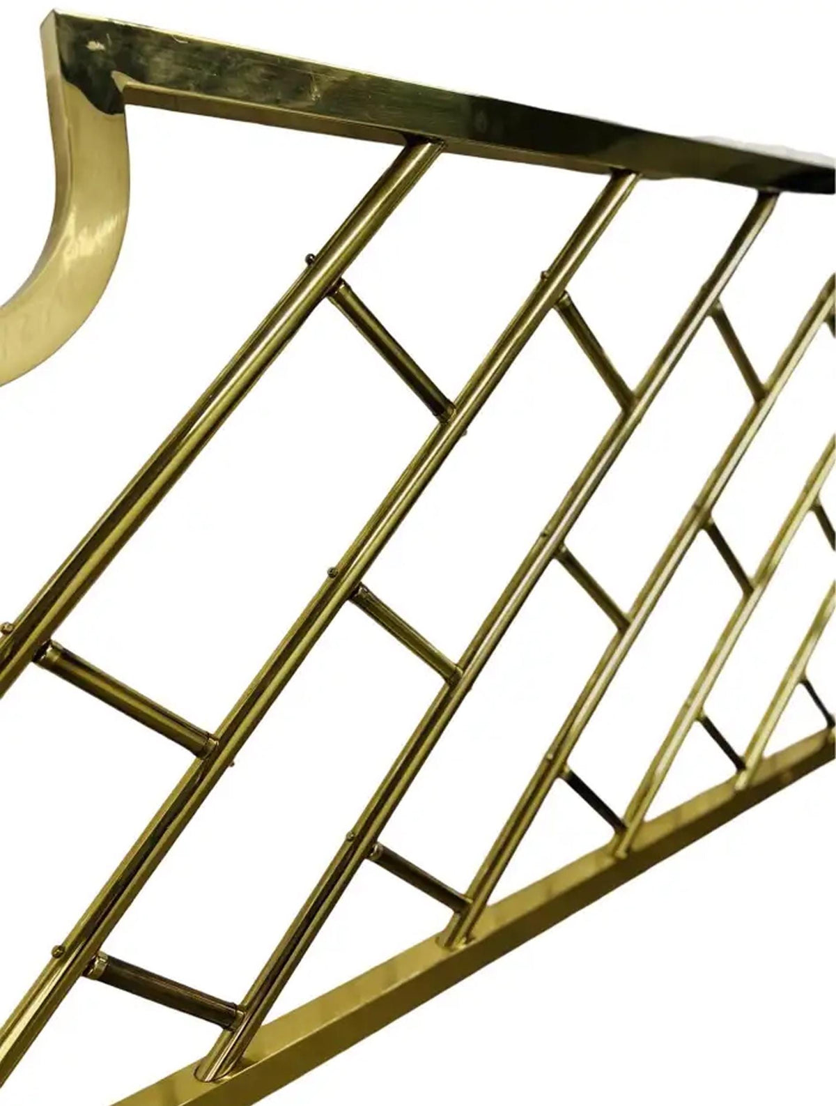 Mid-Century Style Brass King Headboard, Handmade Ornate Design