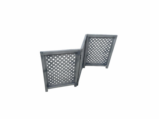 Mid Century Grey Wooden Folding Divider: Handmade Pet/Baby Partition