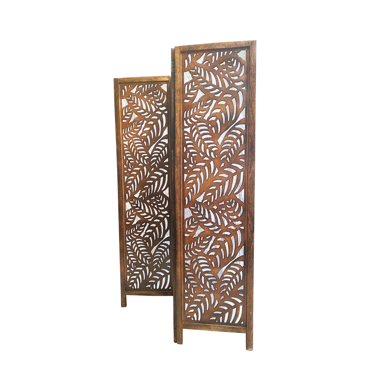 Leaves Design Wooden Folding Divider, Partition, Handmade Self standing separator
